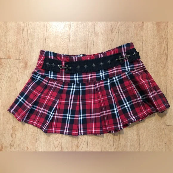 Abbey Dawn Skirts Y2k Abbey Dawn Avril Lavigne Red Plaid Micro